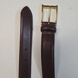 Polo Ralph Lauren Brown Leather Belt Mens Italian Saddle Leather Brass Buckle
